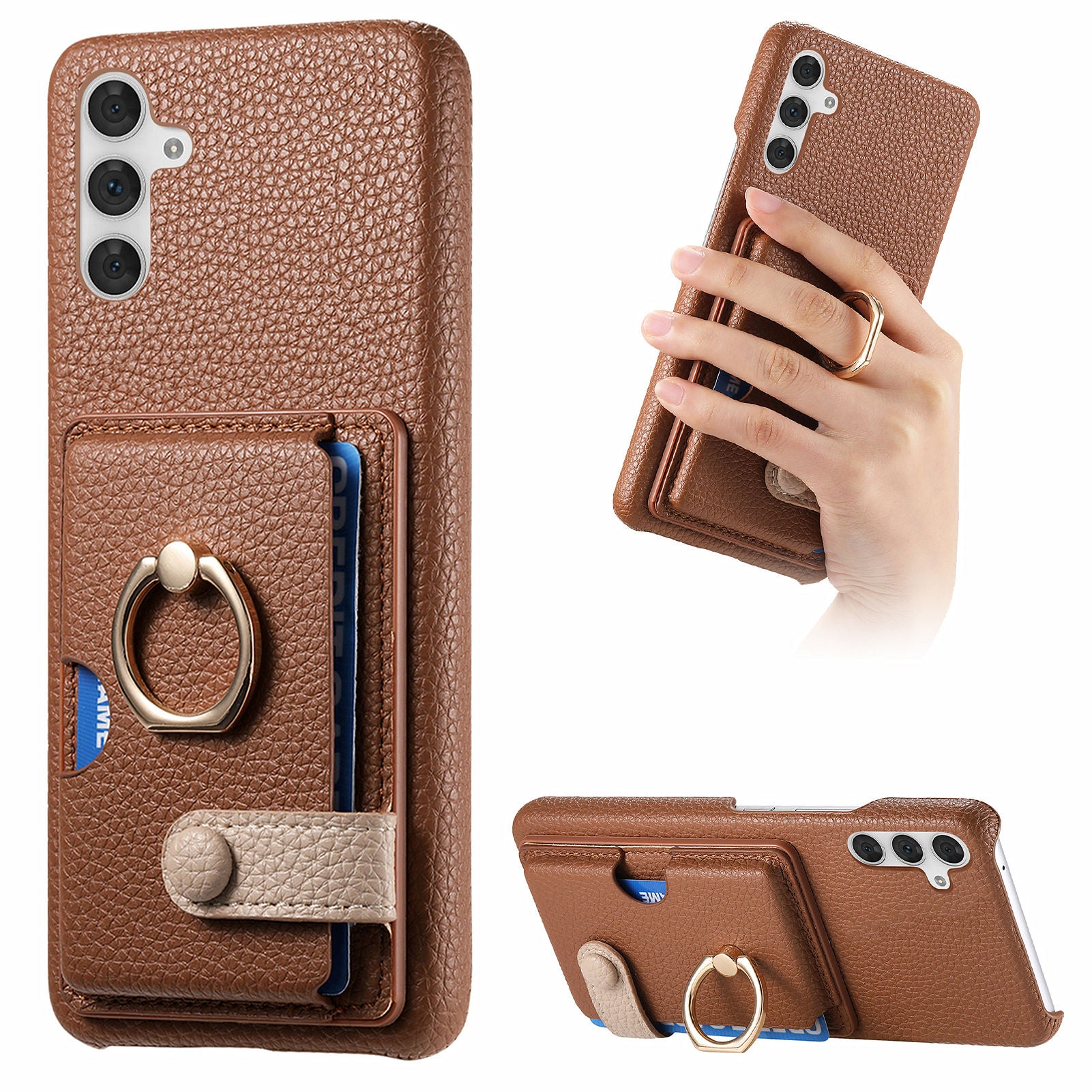 Y2 For Samsung Galaxy A34 5G Card Slot Case PU+PC+TPU Kickstand Phone Cover Y2 For Samsung Galaxy A34 5G Card Slot Case PU+PC+TPU Kickstand Phone Cover